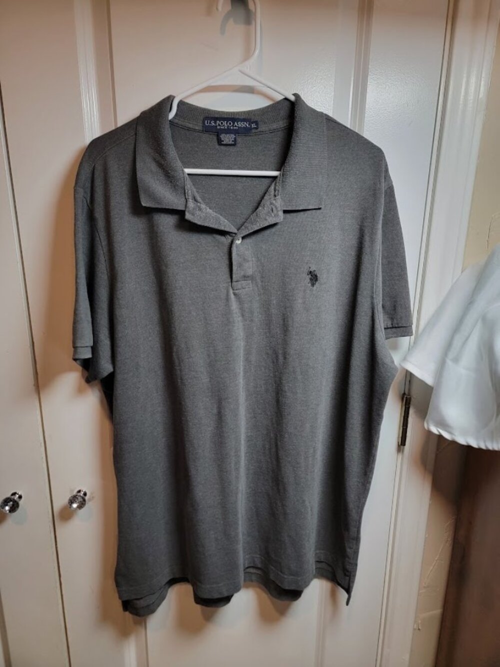 U.S. Polo Assn Men's XL Charcoal Gray Short Sleeve Polo Shirt Embroidered Logo